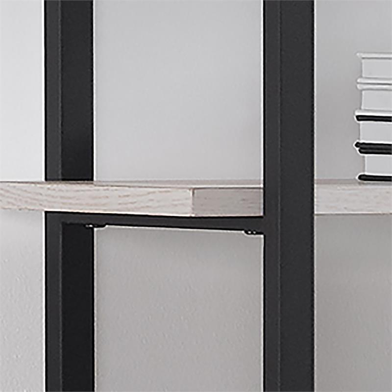 Furniture of America Toggin Industrial Metal 58-Inch Bookcase in Antique White