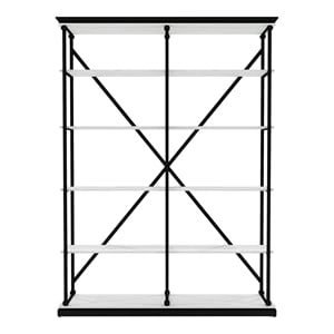 Furniture of America Toggin Industrial Metal 58-Inch Bookcase in Antique White