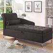 Furniture of America Horsh Contemporary Fabric Storage Chaise in Gray