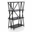 Furniture of America Vorsko Industrial Metal 4-Shelf Bookcase in Black