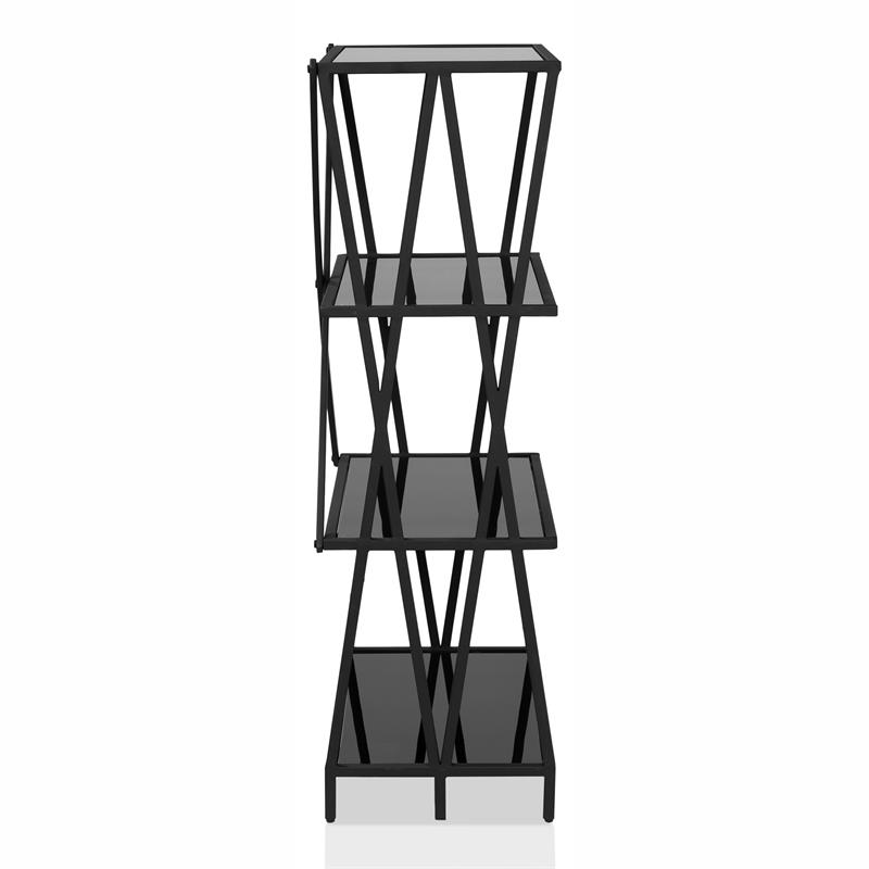 Furniture of America Vorsko Industrial Metal 4-Shelf Bookcase - Thumbnail 3
