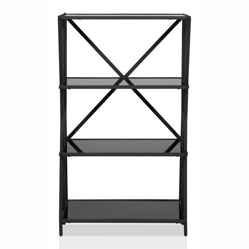 Furniture of America Vorsko Industrial Metal 4-Shelf Bookcase - Thumbnail 2