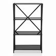 Furniture of America Vorsko Industrial Metal 4-Shelf Bookcase in Black