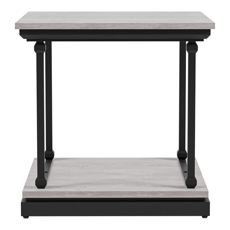 Furniture of America Drewden Transitional Wood End Table in Antique White