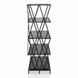 Furniture of America Vorsko Industrial Metal 5-Shelf Large Bookcase in Black