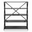 Furniture of America Vorsko Industrial Metal 5-Shelf Large Bookcase in Black