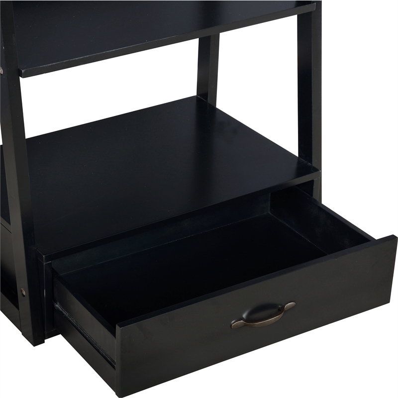 Furniture of America Ploomer Transitional Wood 1-Drawer Bookcase in Black