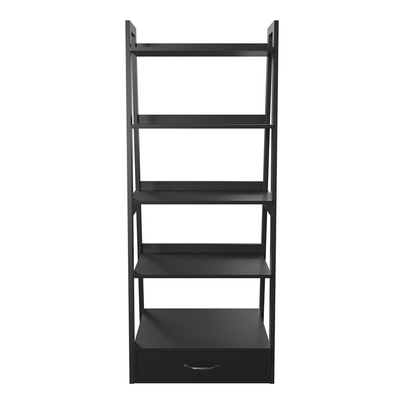 Furniture of America Ploomer Transitional Wood 1-Drawer Bookcase in Black