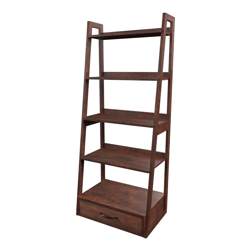 Furniture of America Ploomer Transitional Wood 1-Drawer Bookcase in Cherry