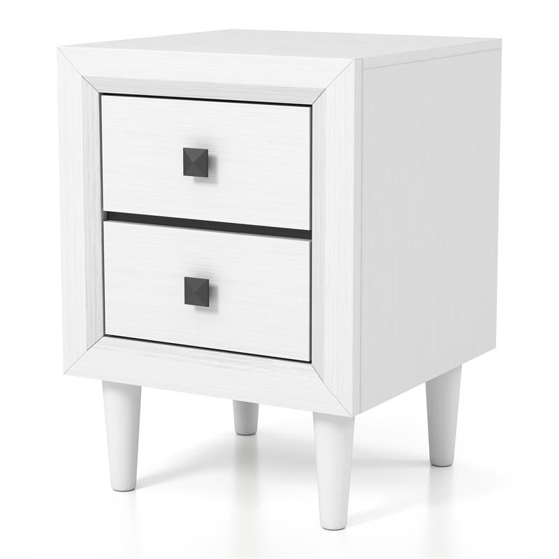 Furniture of America Hetter Transitional Wood 2-Drawer Nightstand in White