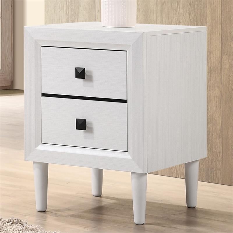 Furniture of America Hetter Transitional Wood 2-Drawer Nightstand in White