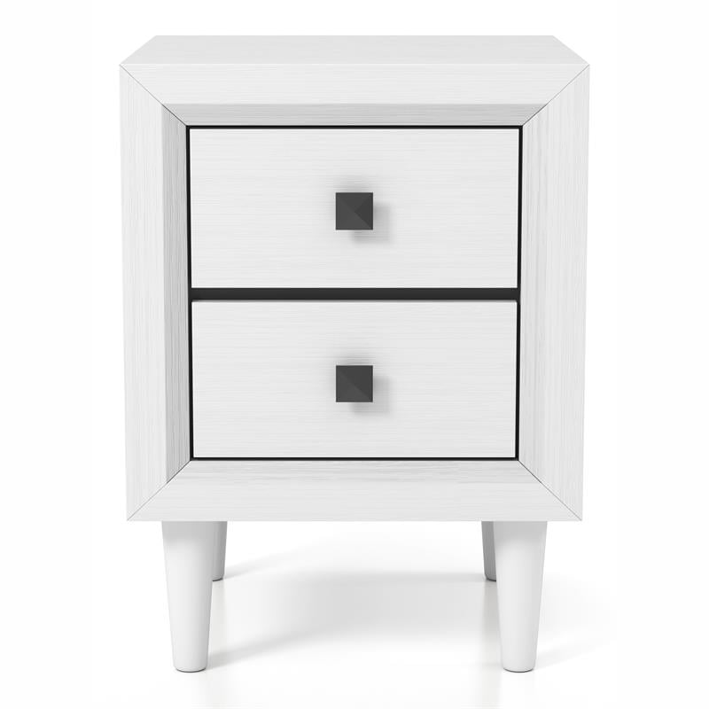 Furniture of America Hetter Transitional Wood 2-Drawer Nightstand in White