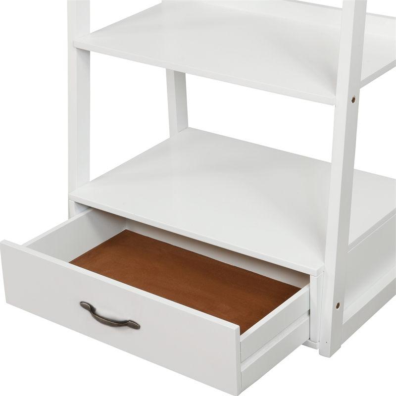 Furniture of America Ploomer Transitional Wood 1-Drawer Bookcase in White