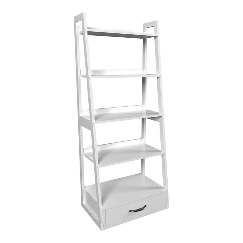 Furniture of America Ploomer Transitional Wood 1-Drawer Bookcase in White