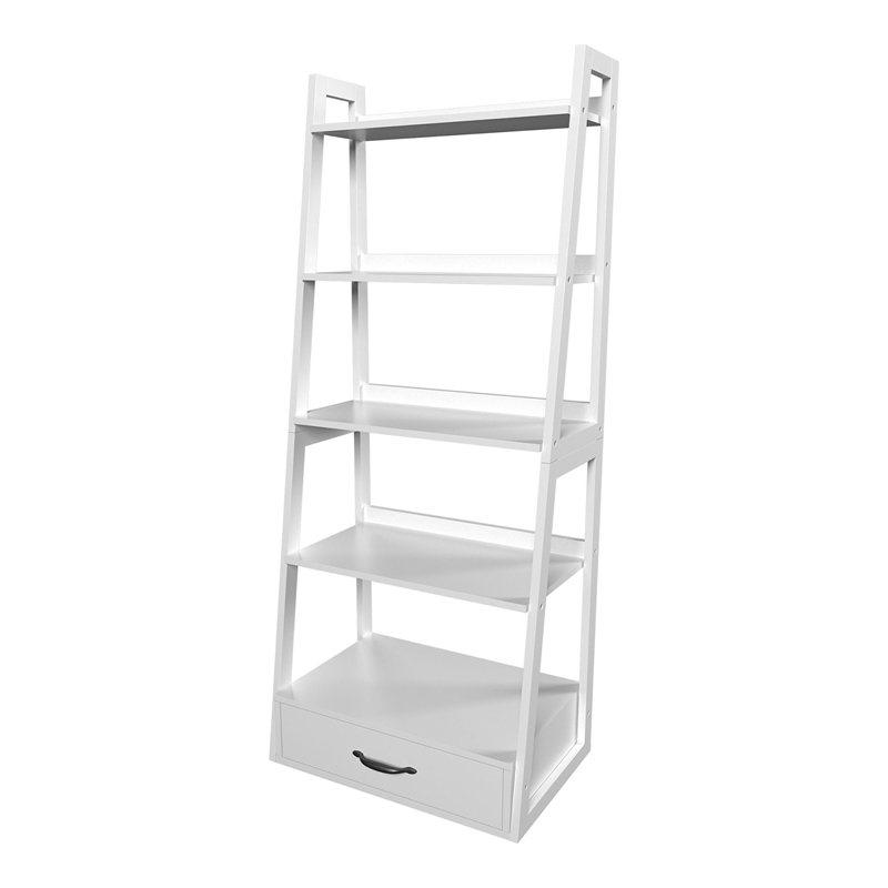 Furniture of America Ploomer Transitional Wood 1-Drawer Bookcase in White