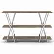 Furniture of America Barrickson Wood Small 3-Shelf Console Table in Dark Oak
