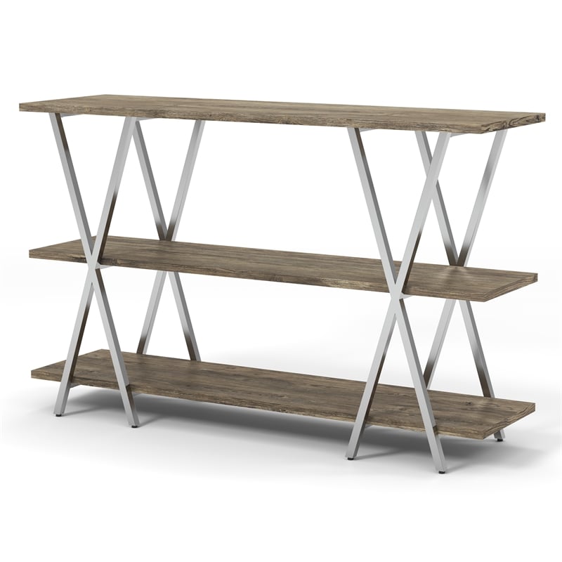 Furniture of America Barrickson Wood Small 3-Shelf Console Table in Dark Oak