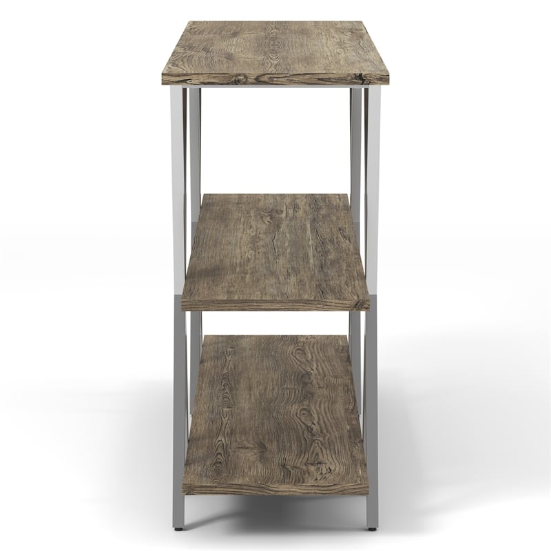 Furniture of America Barrickson Wood Small 3-Shelf Console Table in Dark Oak