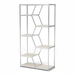 furniture of america hopple metal 7-shelf bookcase