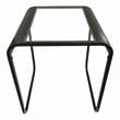 Furniture of America Shawton Glass Top 2-Piece Nesting Table Set in Black