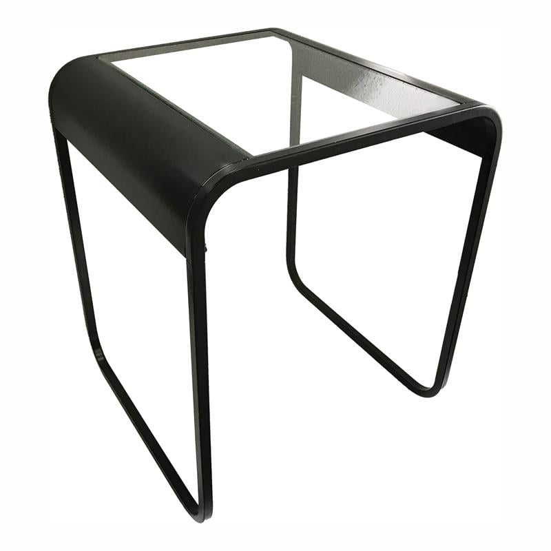 Furniture of America Shawton Glass Top 2-Piece Nesting Table Set in Black