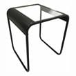 Furniture of America Shawton Glass Top 2-Piece Nesting Table Set in Black