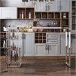 Furniture of America Norvel Contemporary Glass Top Bar Table in Chrome Plating