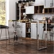 Furniture of America Norvel Contemporary Glass Top Bar Table in Chrome Plating