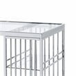Furniture of America Norvel Contemporary Glass Top Bar Table in Chrome Plating