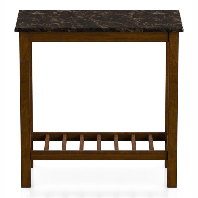 Furniture of America Quint Contemporary Wood Side Table in Brown