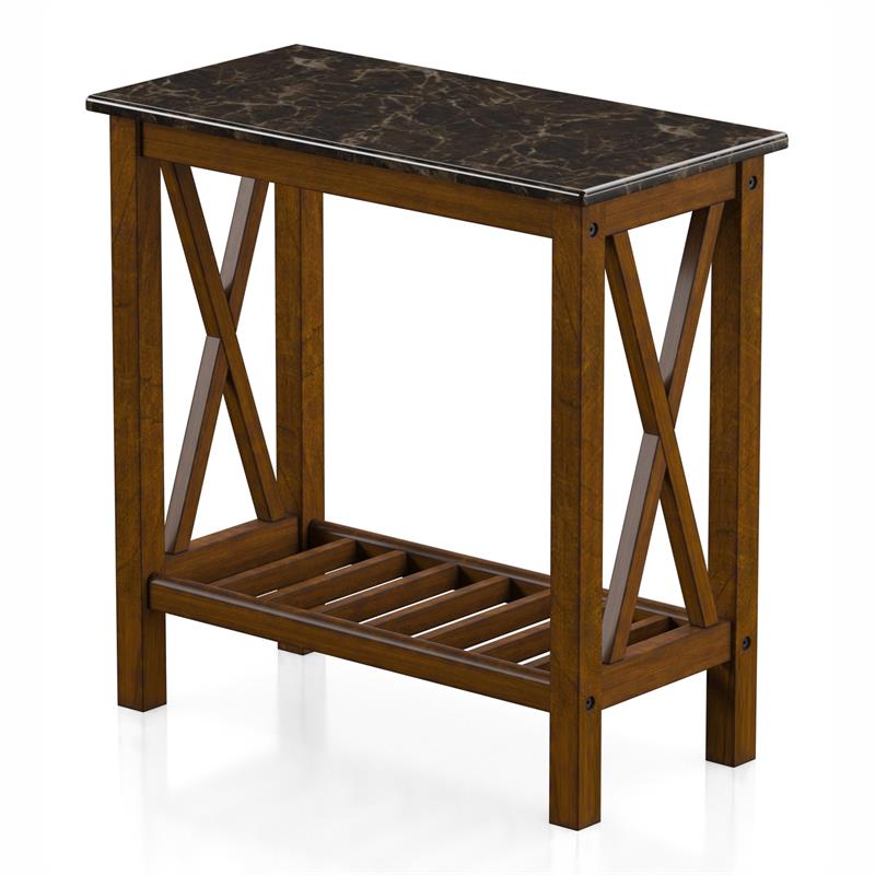 Furniture of America Quint Contemporary Wood Side Table in Brown