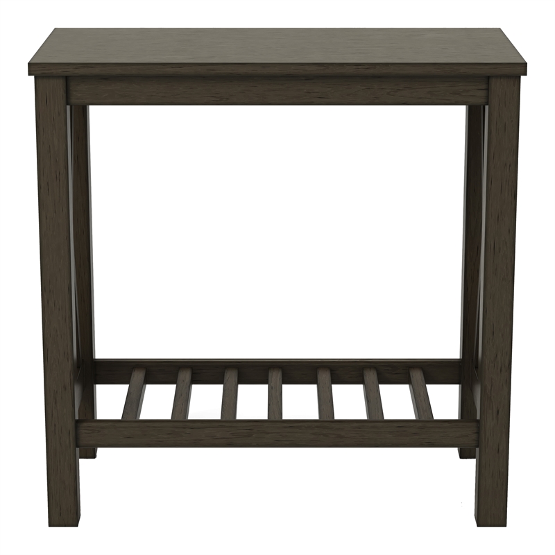 Furniture of America Quint Contemporary Wood Side Table in Dark Gray