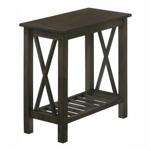 Furniture of America Quint Contemporary Wood Side Table in Dark Gray