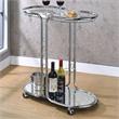 Furniture of America Scanlin Contemporary Metal 2-Tier Serving Cart in Chrome