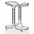 Furniture of America Scanlin Contemporary Metal 2-Tier Serving Cart in Chrome