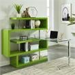 Furniture of America Creema Modern Wood 4-Shelf Bookcase Desk in Green