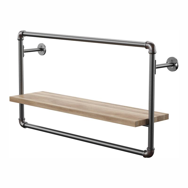 Furniture of America Alvara Metal 27.5-Inch Wall Shelf in Sand Black