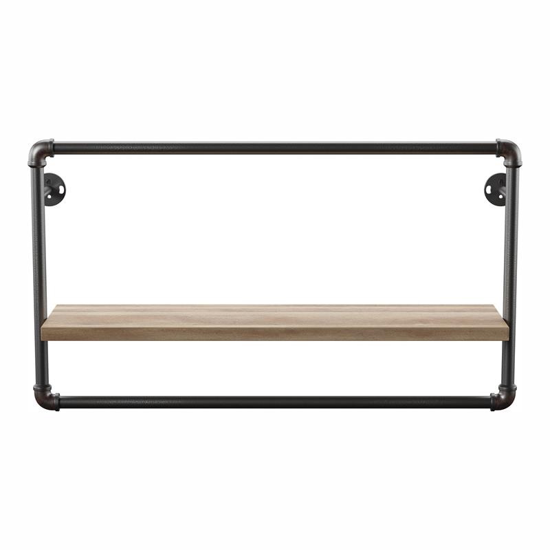 Furniture of America Alvara Metal 27.5-Inch Wall Shelf in Sand Black