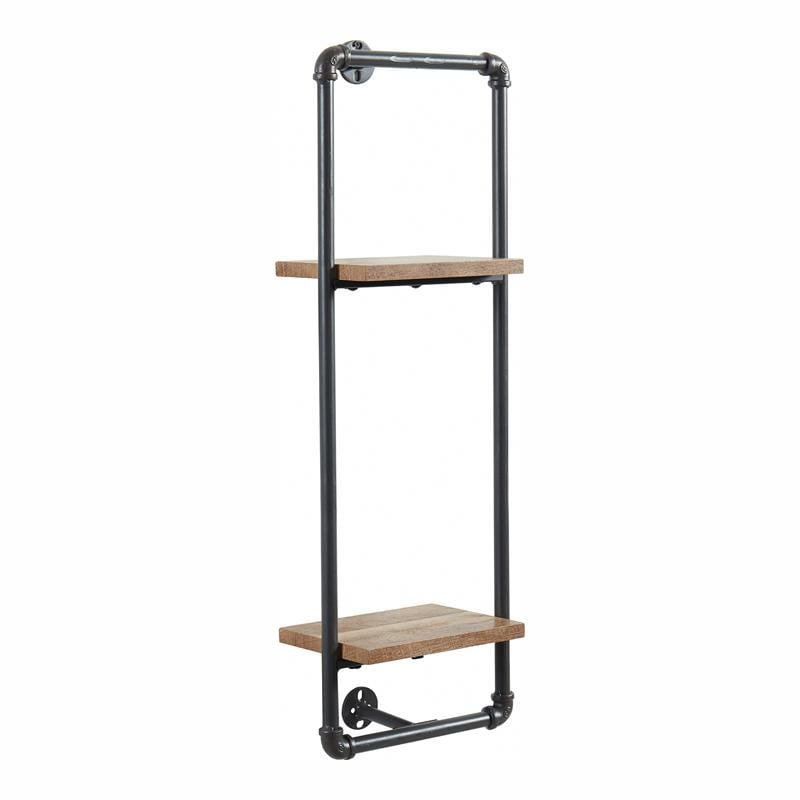 Furniture of America Alvara Metal 11.75-Inch Wall Shelf in Sand Black