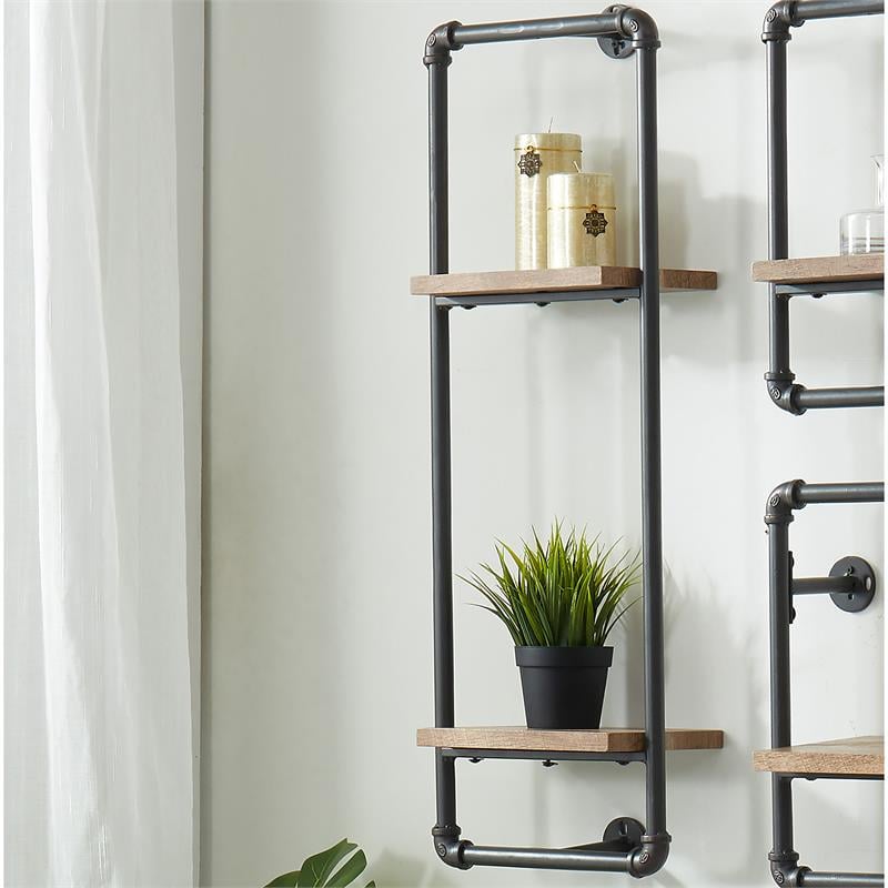 Furniture of America Alvara Metal 11.75-Inch Wall Shelf in Sand Black