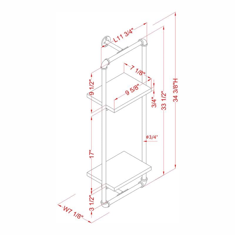 Furniture of America Alvara Metal 11.75-Inch Wall Shelf in Sand Black
