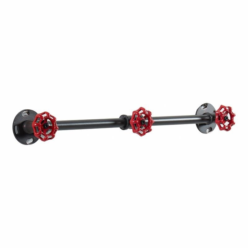 Furniture of America Margon Industrial Metal 3-Hook Coat Rack in Sand Black
