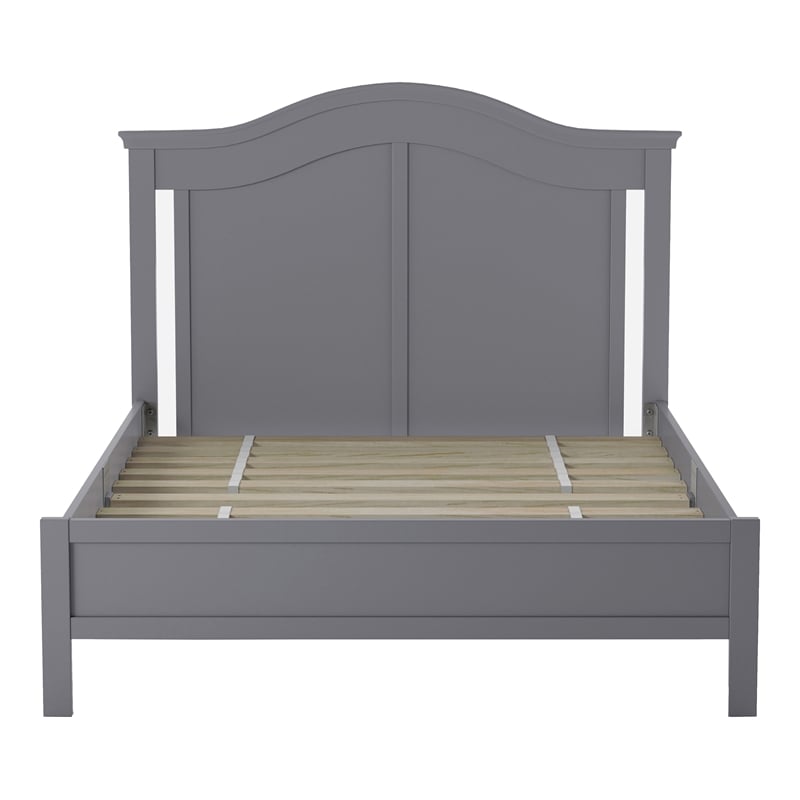 Furniture of America Elburd Solid Wood Camelback Platform Full Bed in Gray