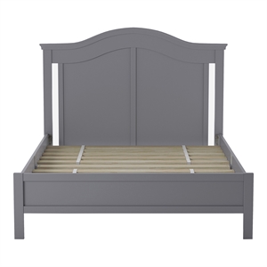 Furniture of America Elburd Solid Wood Camelback Platform Full Bed in Gray