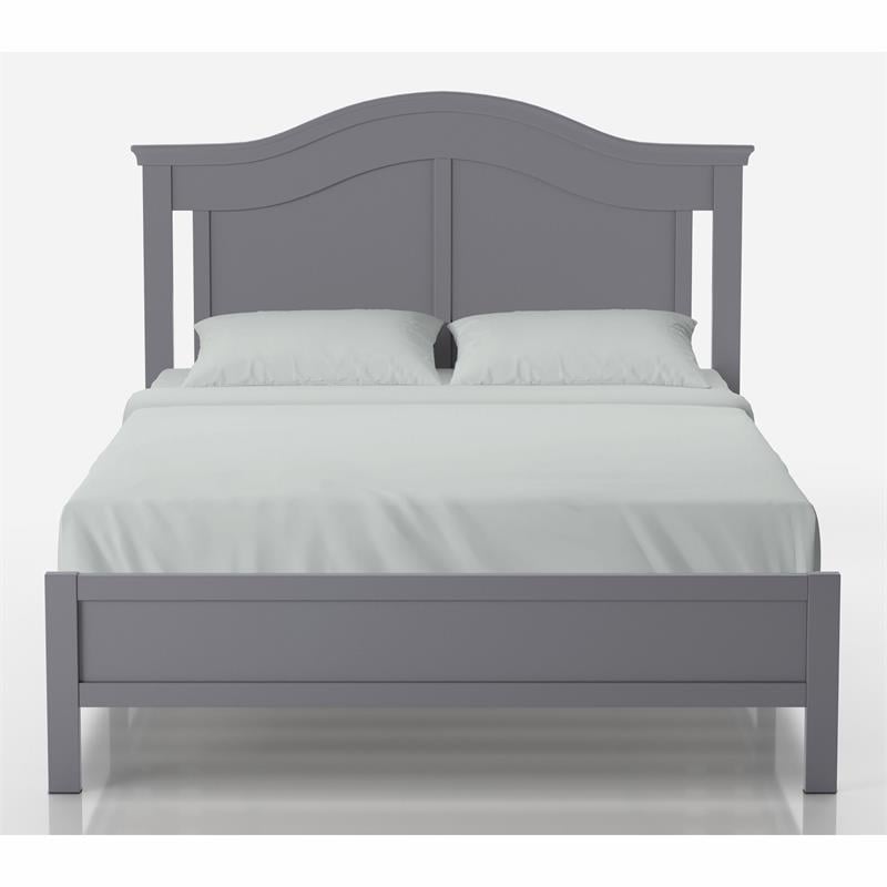 Furniture of America Elburd Solid Wood Camelback Platform Full Bed in Gray