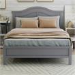 Furniture of America Elburd Solid Wood Camelback Platform Full Bed in Gray