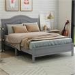 Furniture of America Elburd Solid Wood Camelback Platform Full Bed in Gray
