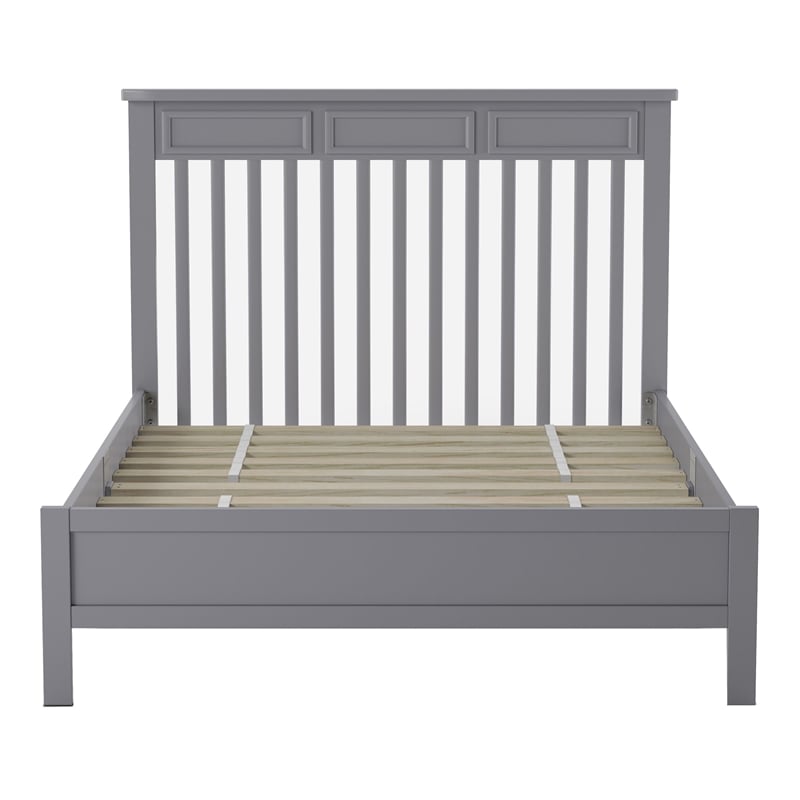 Furniture of America Loppet Solid Wood Slatted Platform Full Bed in Gray