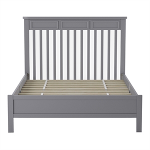 Furniture of America Loppet Solid Wood Slatted Platform Full Bed in Gray