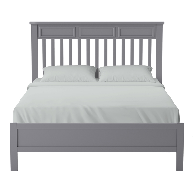 Furniture of America Loppet Solid Wood Slatted Platform Full Bed in Gray